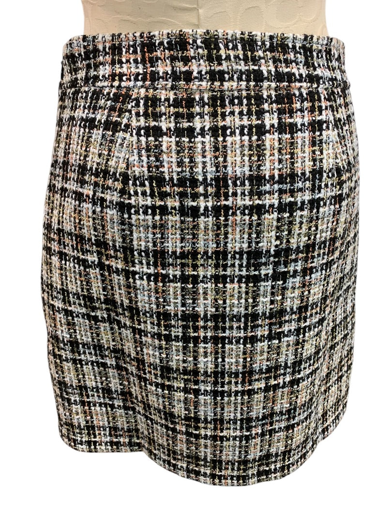 Size 2P Loft Petites Womens New Plaid Tweed Skirt Lined