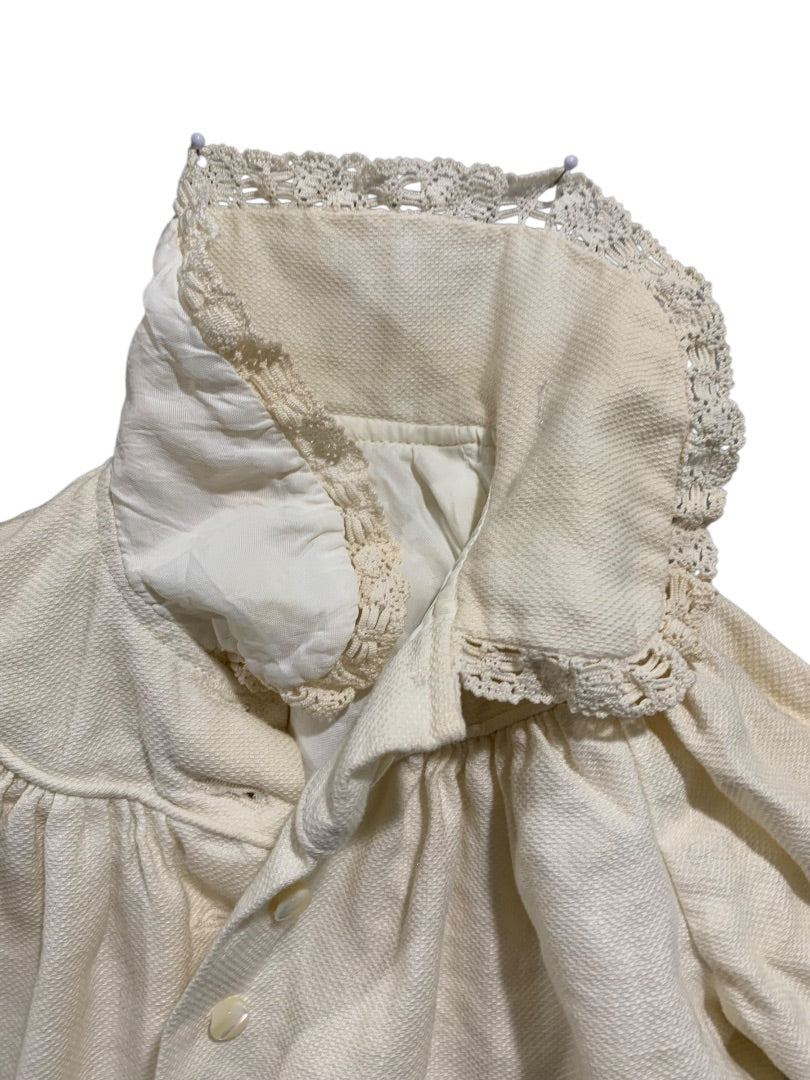 Infant Dress and Bonnet Vintage Breman and Tanner Ivory Lace Trim