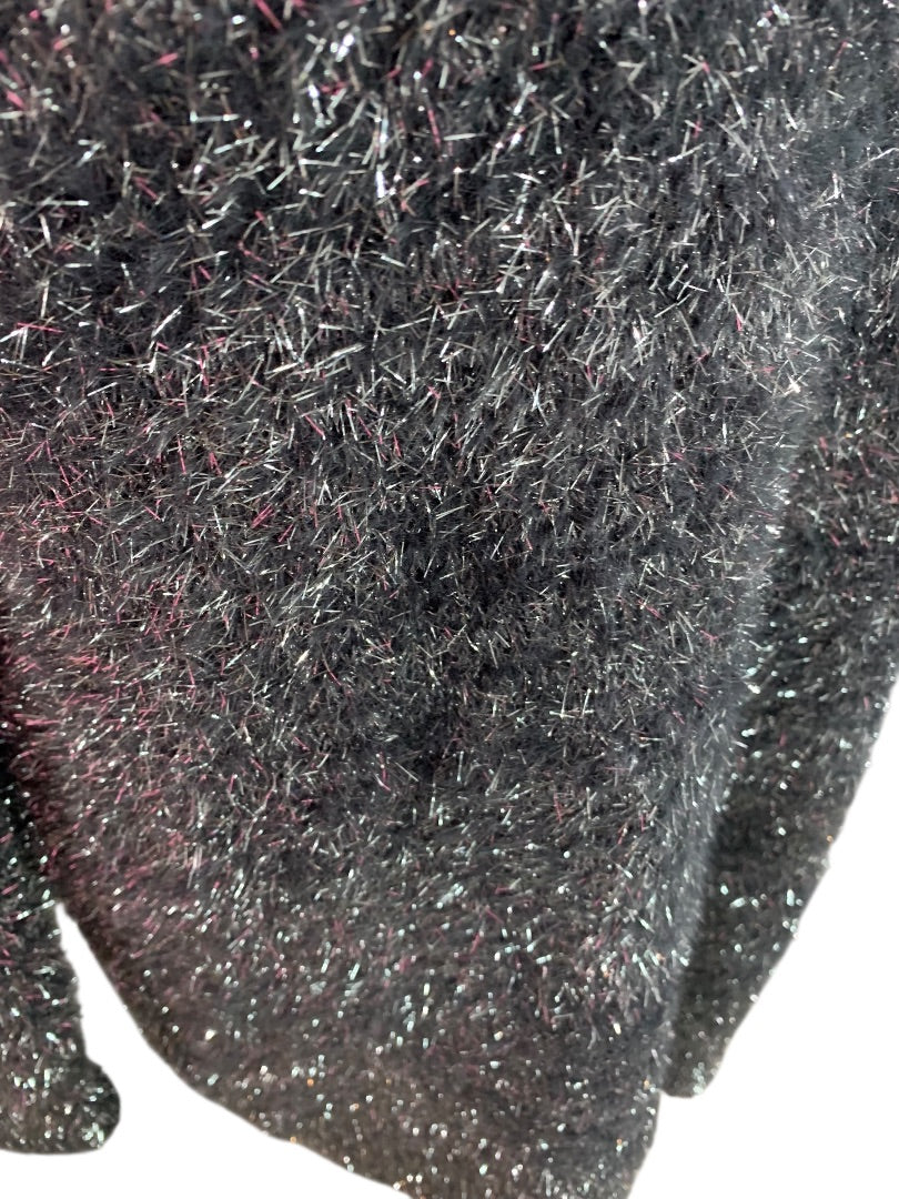 XS by Anthropologie New Eyelash Knit Mini Dress Sweater Silver Gray