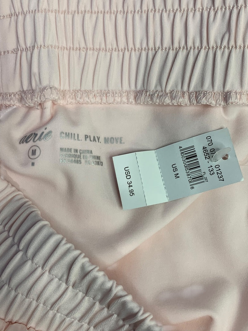 Medium Aerie Womens New Lasercut Shorts Pink Pull On