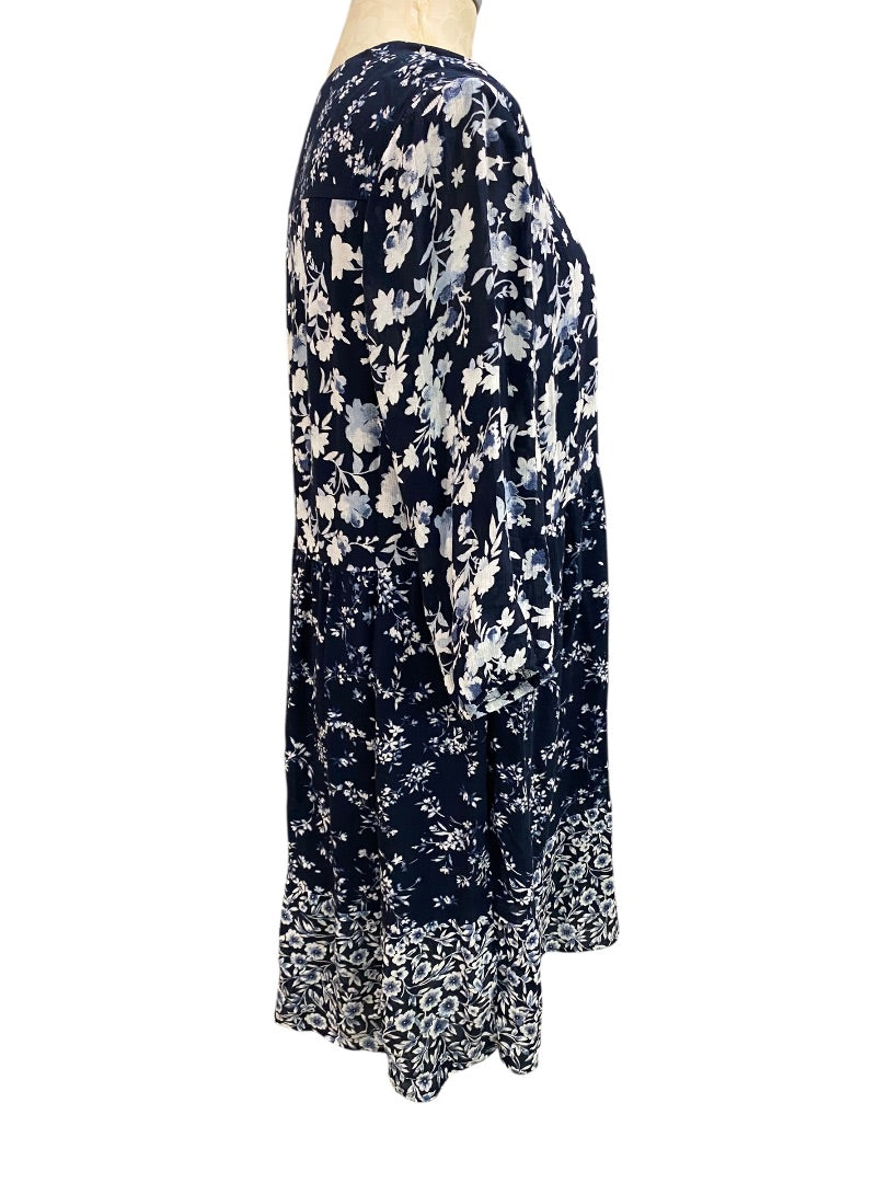 Medium J.Jill Mixed Floral Dress Pullover Boho Flowy Pockets