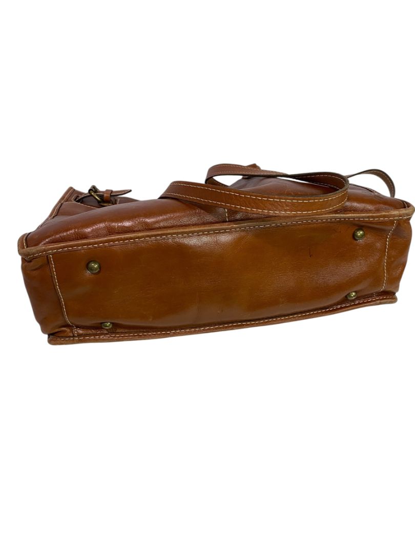 Patricia Nash Olivenza Brown Smooth Leather Tote Shoulder Bag