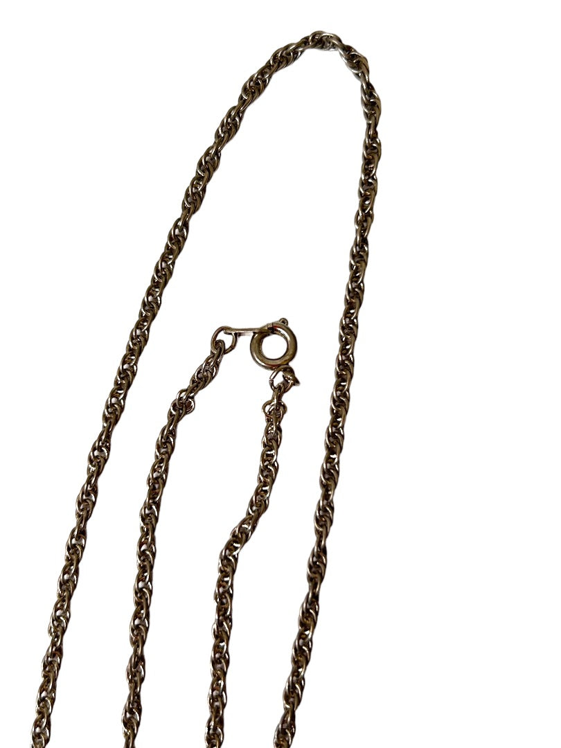 Vintage Silvertone Satin Finish Twist Chain 19" Lobster Clasp