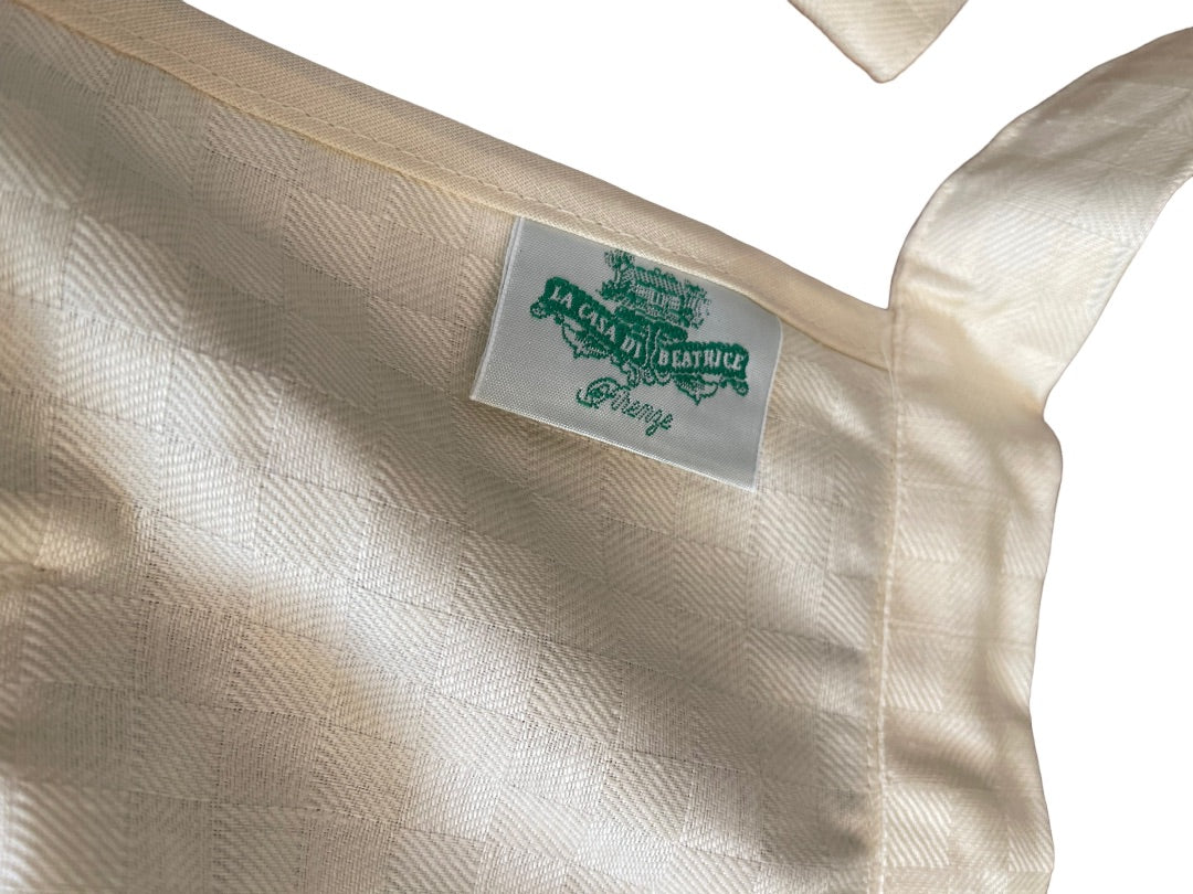 La Casa Di Beatrice Firenze Ivory Farmhouse Waist Apron New Pockets