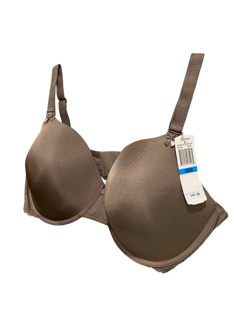 42DDD Paramour Gorgeous Contour New Paddded Underwire Bra Mink Brown 255455