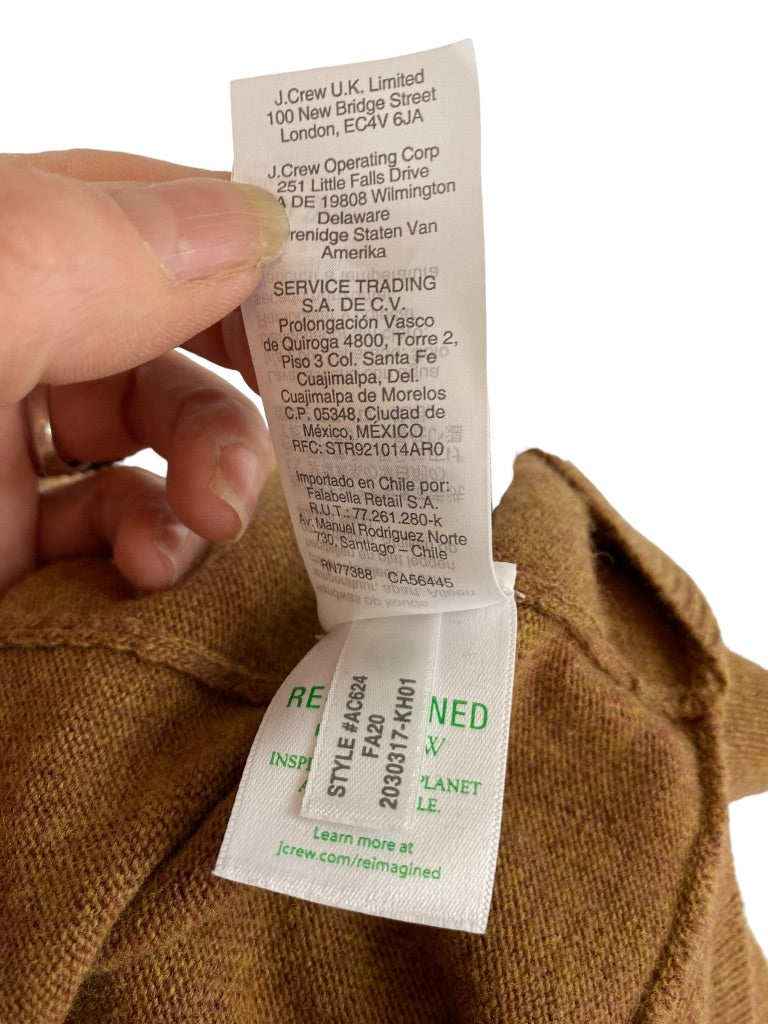 Small J.Crew Women's Brown Sweater Merino Wool Blend Tunic AC624