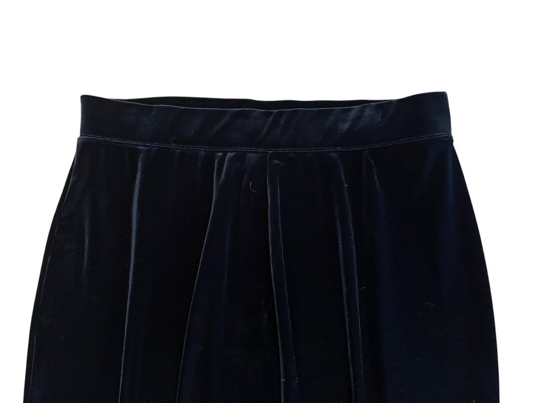 1XP Susan Graver Petite Elastic Waist Pants Black Velour Pull On