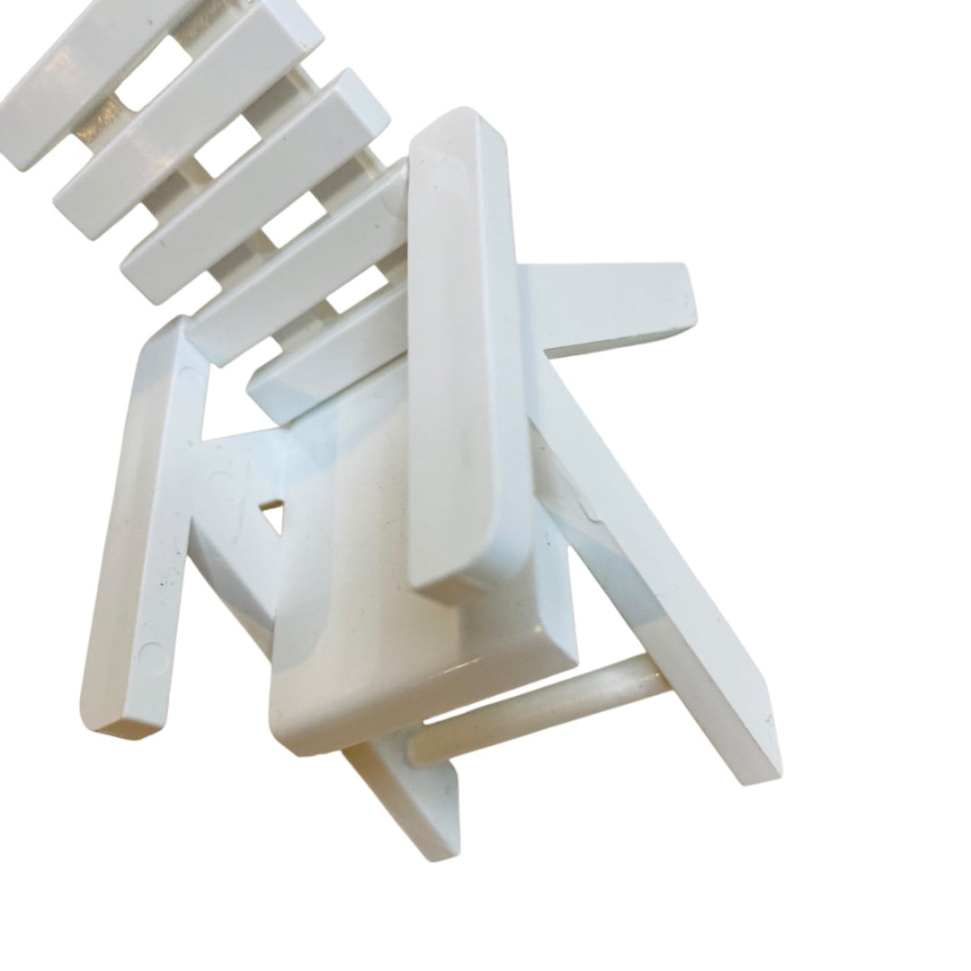 White Acrylic Chair Miniature Dollhouse Outdoor Patio 3 Inch 1:12 Scale