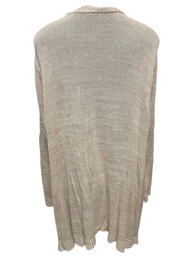 3X Torrid Open Long Sleeve Cardigan Womens Sweater Tan Marled Knit
