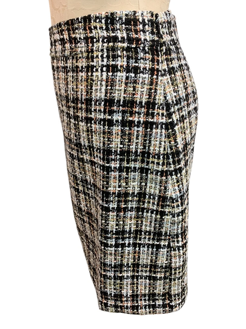 Size 2P Loft Petites Womens New Plaid Tweed Skirt Lined
