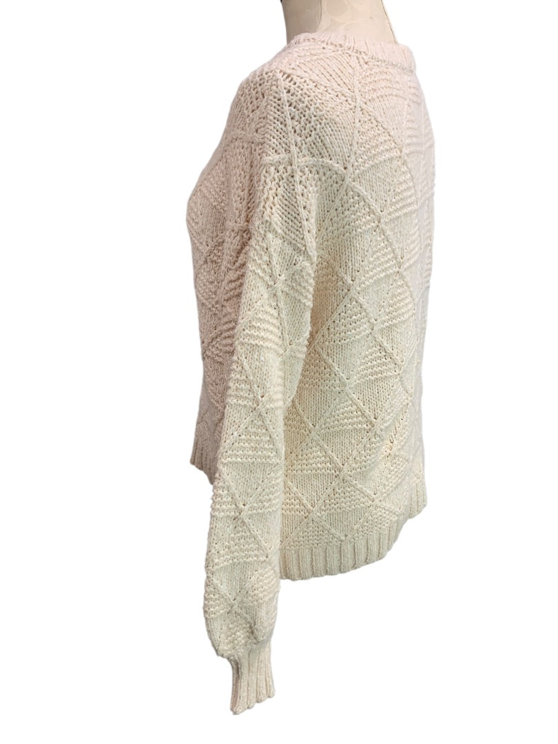XS American Eagle Womens Ivory Diamond Woven Sweater