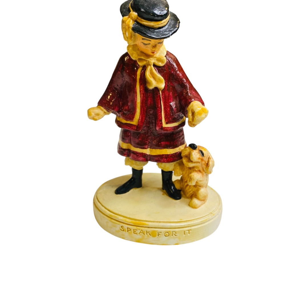 Sebastian Miniatures Figurine Speak for It Signed 4 Inch Boy Dog