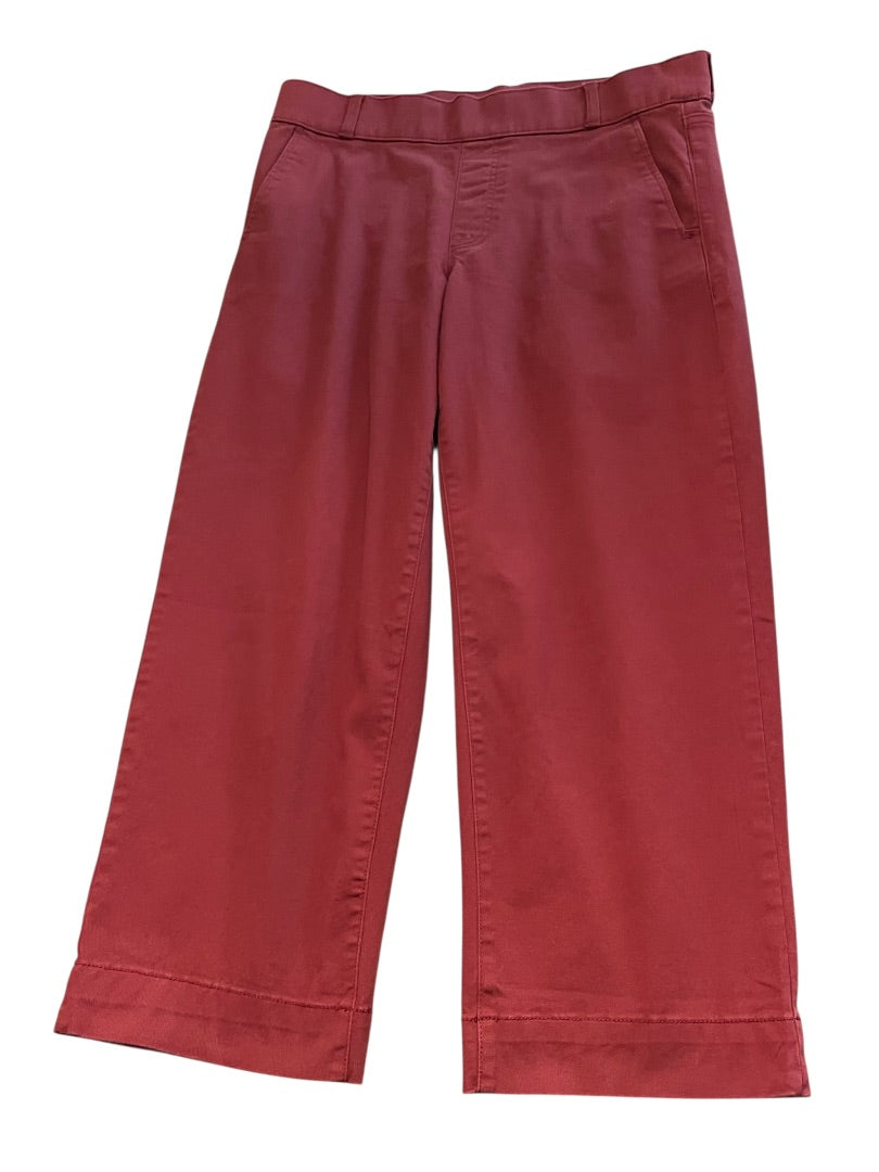 Size 6 Gloria Vanderbilt Womens Pull On Wide Leg Stretch Pants Burgundy
