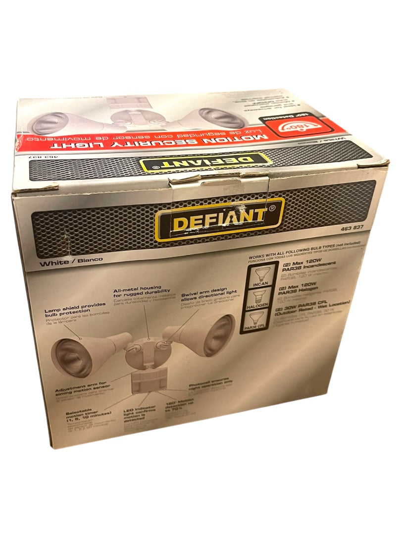 Defiant Motion Sensing Security Light Outdoor Sensors 180 463 837 White