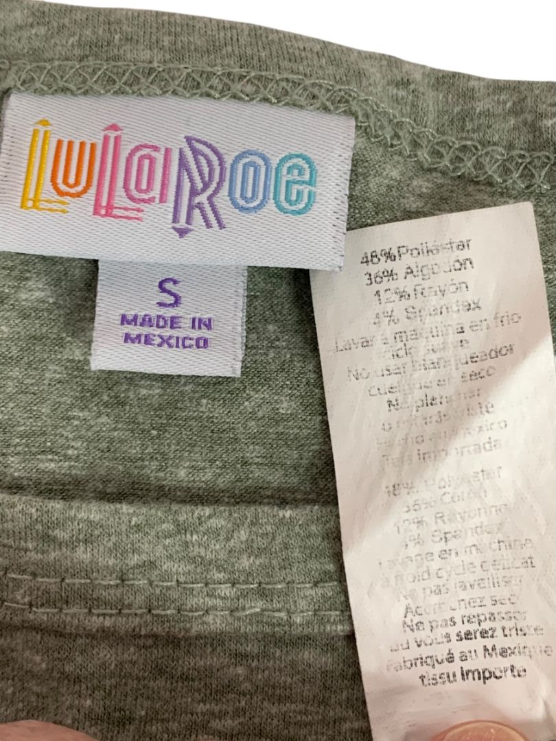 Size Small LulaRoe Womens Gray Short Sleeve Tshirt