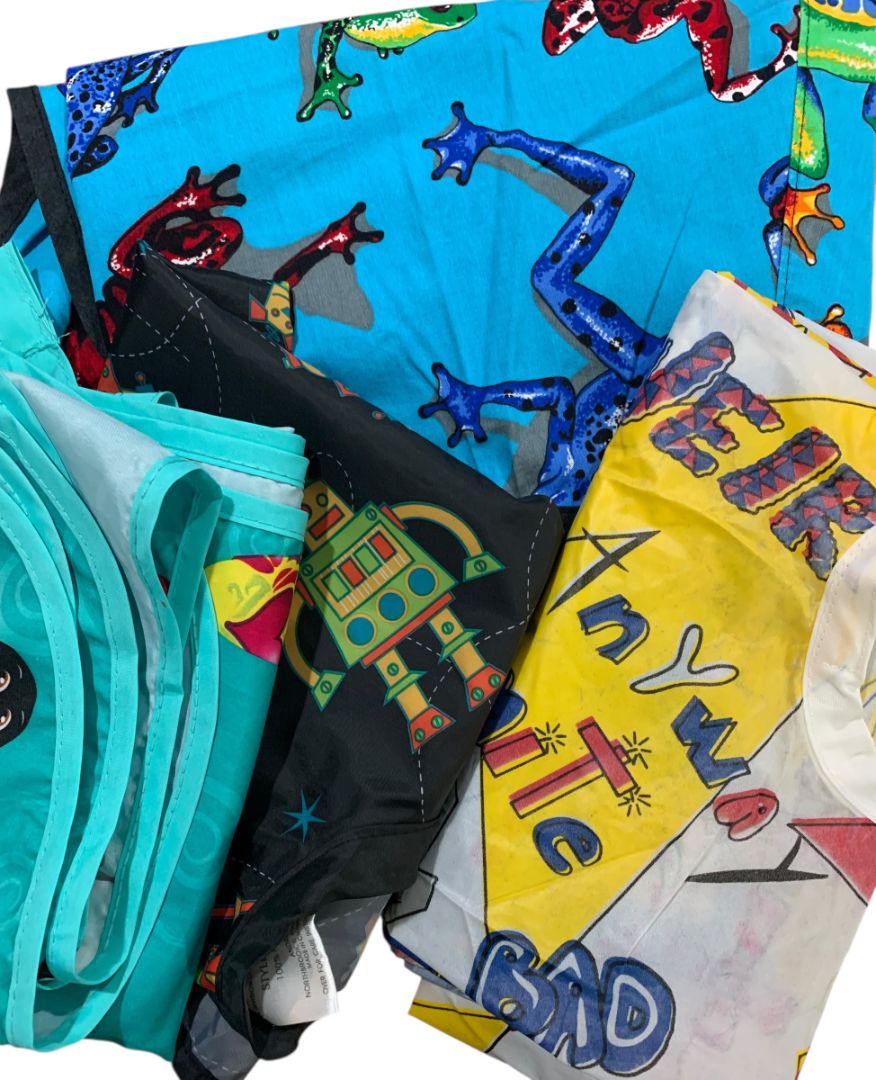 Lot of 4 Childrens Hair Styling Capes Robot Frog Cool Barber Salon