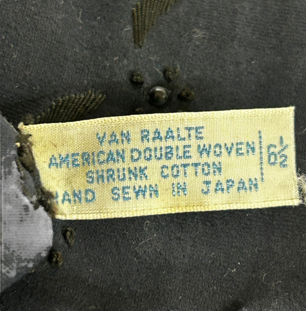 Size 6.5 Van Raalte Vintage 1950s Midnight Blue American Double Woven Shrunk Cotton Hand Sewn in Japan