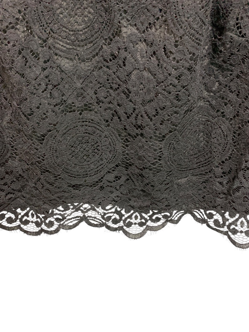 XS BB Dakota Womens Black Lace Shirt Lined Bodice Blouse