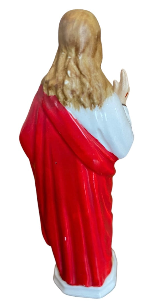 Vintage Sacred Heart of Jesus 6 Inch Figurine Ceramic