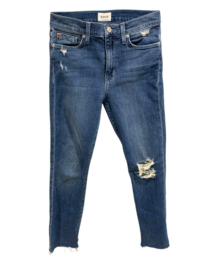 Size 24 Hudson Blair High Rise Straight Crop Jeans Stretch Denim