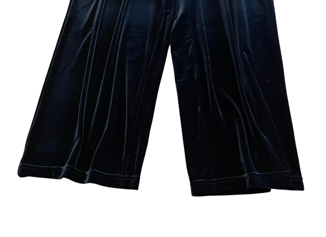 1XP Susan Graver Petite Elastic Waist Pants Black Velour Pull On