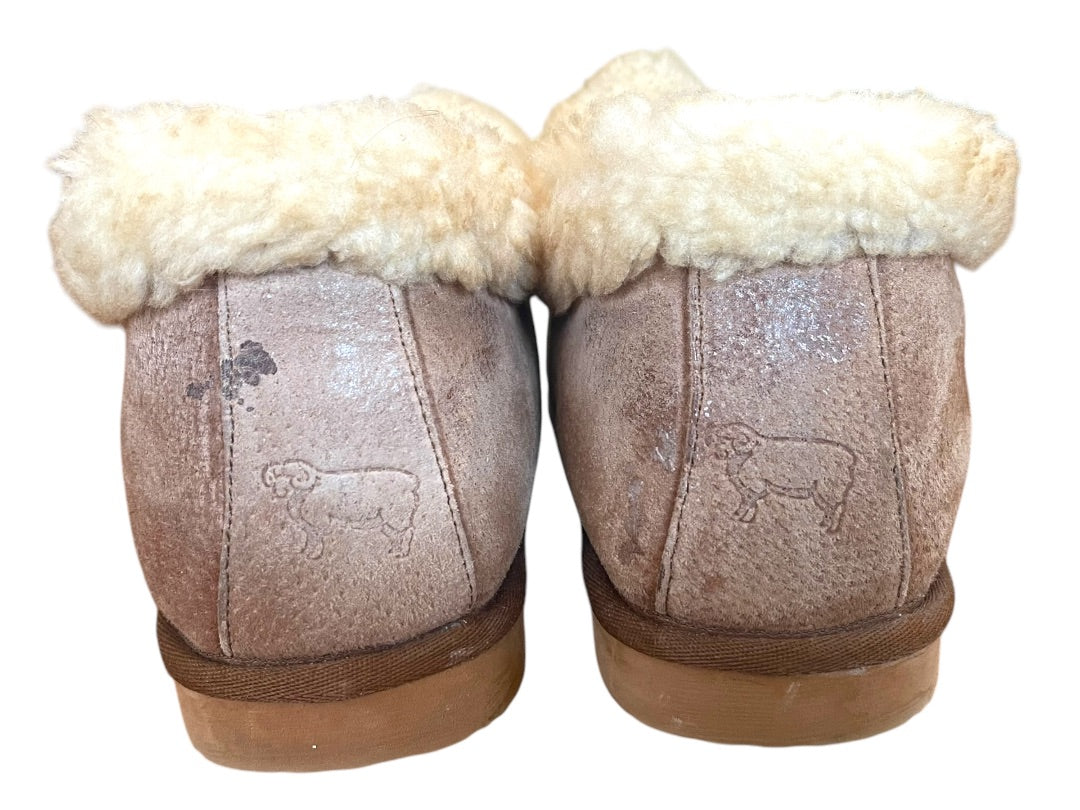 Size 11 (Mens 9) Cloud Nine Adjustable Wrap Sheepskin Slipper Brown Unisex