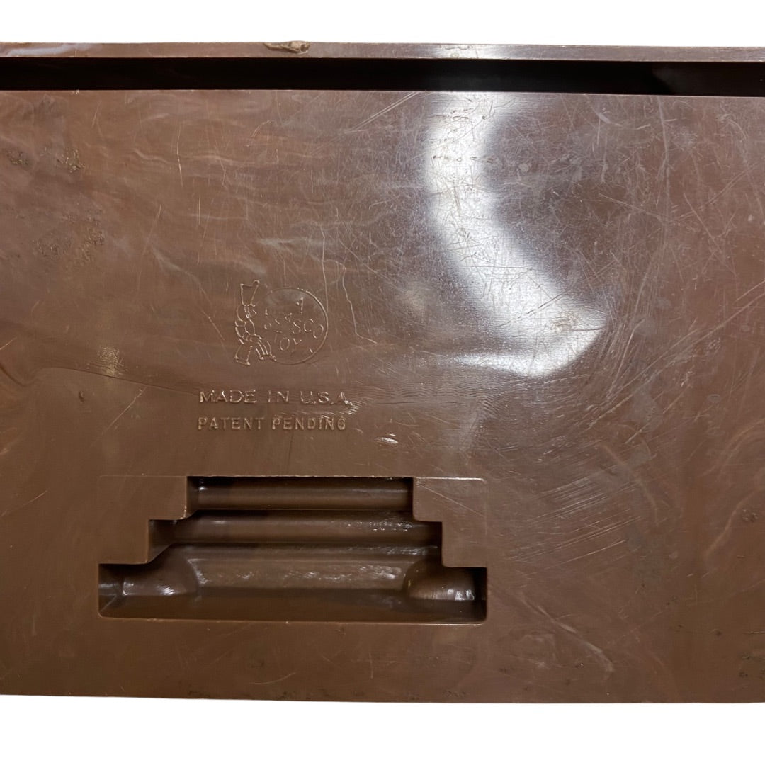 1950s Plasco Miniature Dollhouse Fireplace 1:18 Scale Brown