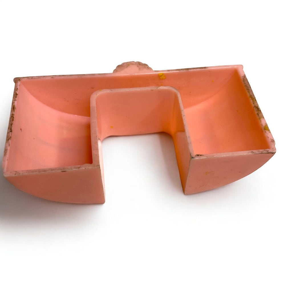 1950s Plasco Miniature Dollhouse Vanity Pink 1:18 Scale Bedroom