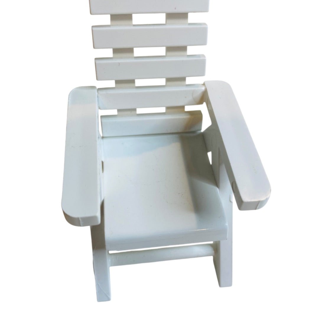 White Acrylic Chair Miniature Dollhouse Outdoor Patio 3 Inch 1:12 Scale