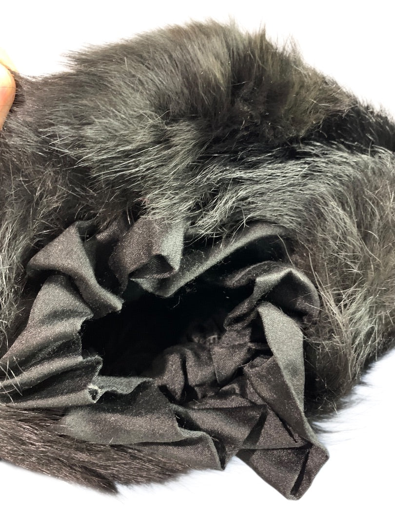 1960s Beaver Fur Muff Warm Winter Vintage Hand Warmer Brown 12 Inch