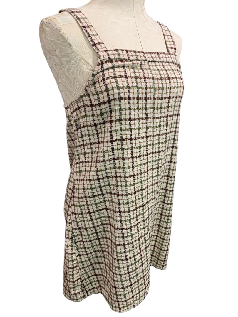 Small American Eagle Plaid Jumper Dress Lightweight Flannel Cotton
