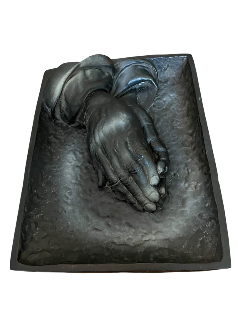 Praying Hands Dimensional Plaster Wall Hanging Plaque 10.5" x 8" x 1.5"