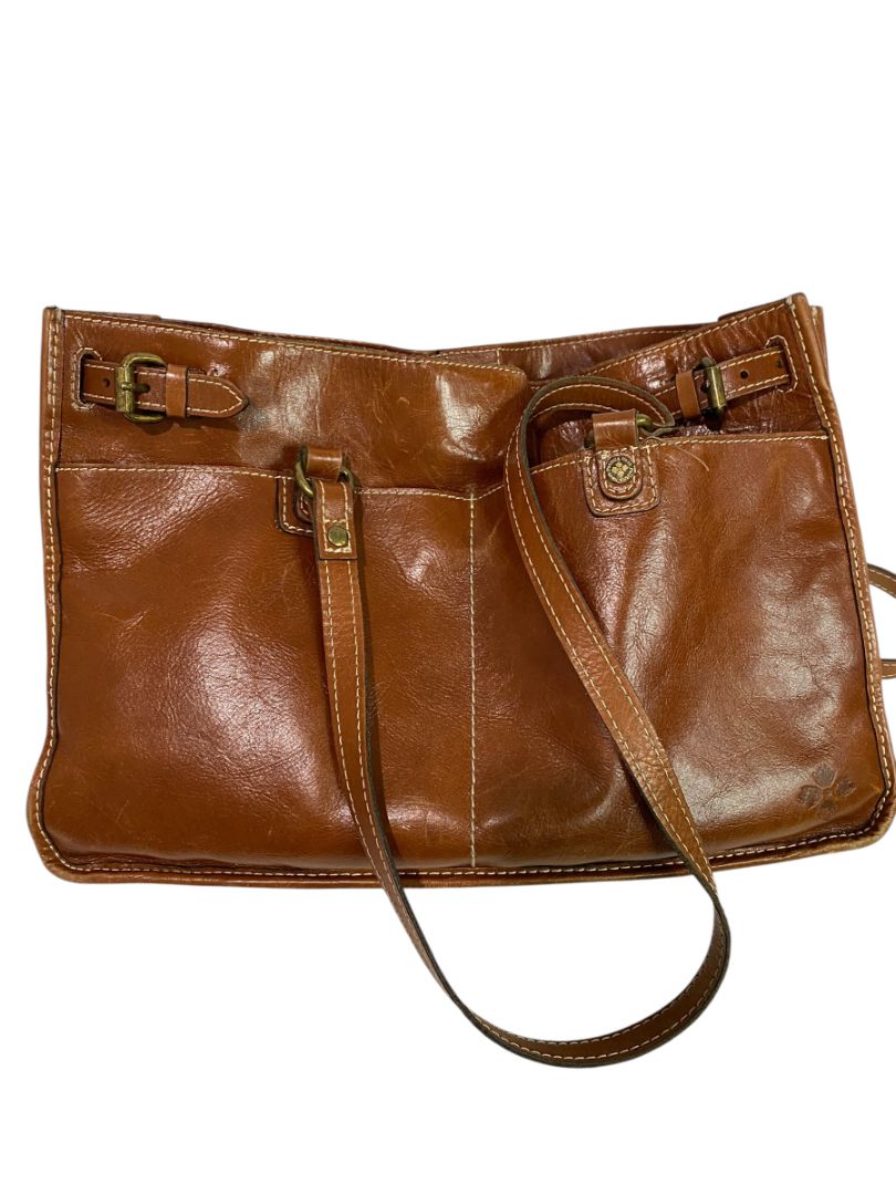 Patricia Nash Olivenza Brown Smooth Leather Tote Shoulder Bag