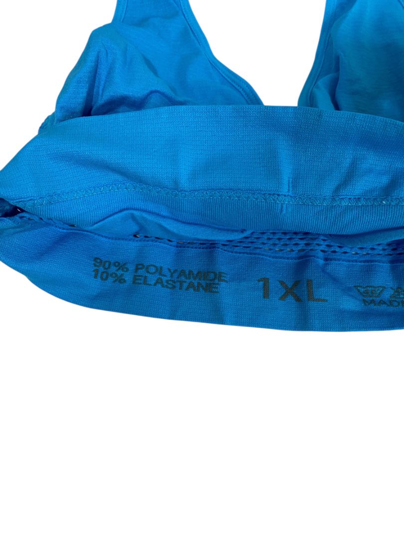 Size 1XL Set of 2 Womens Light Support Sports Bras Blue Purple