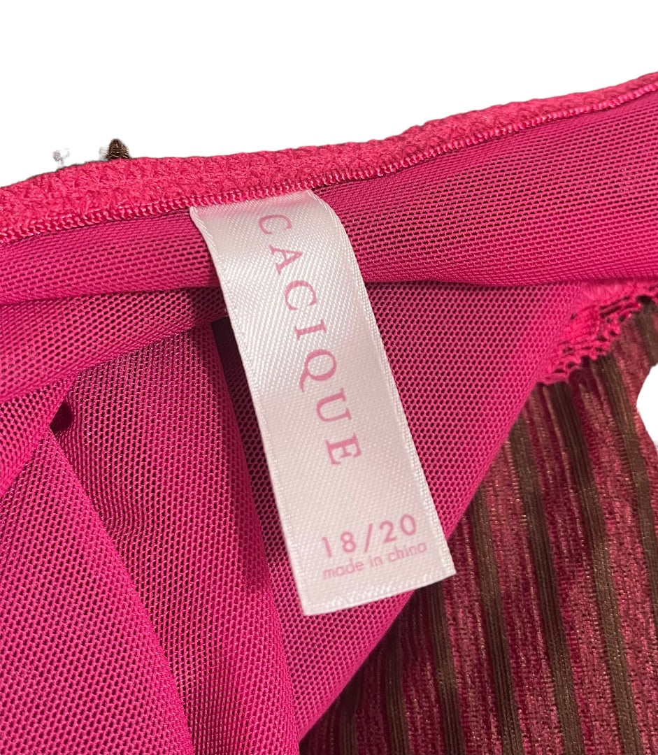 18/20 Cacique Ruffled Strap Pink Lining Sleepwear Nightie Camisole