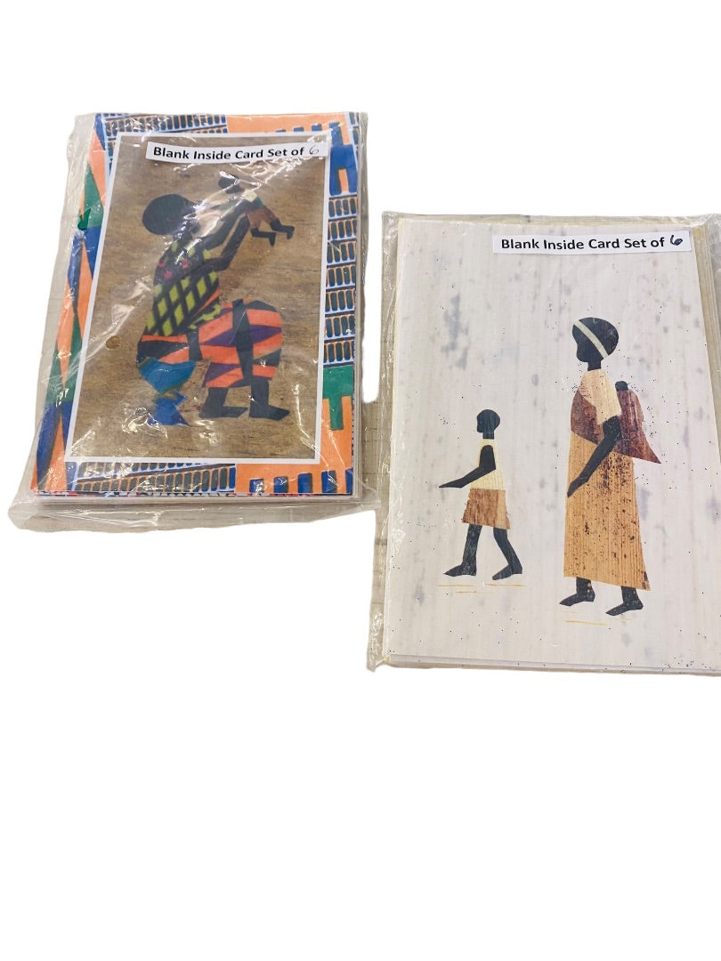 12 New Blank Inside Notecard and Envelope 6" x4" 2 Different Patterns