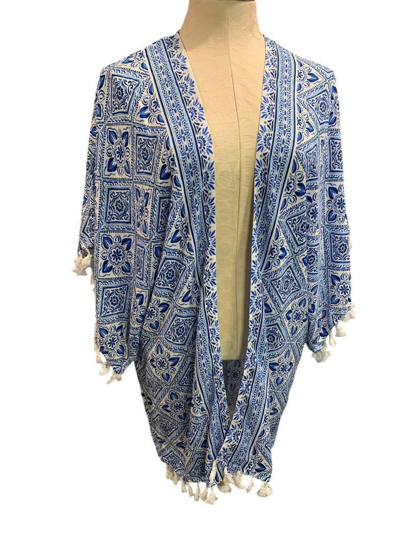 One Size La Blanca Resortwear Womens New Breeze Cover Up Cardigan Kimono