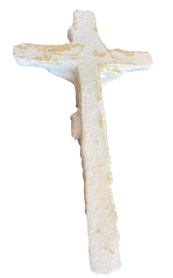 Unique Plaster Mold Crucifix Jesus on the Cross 13.5 x 7.5"