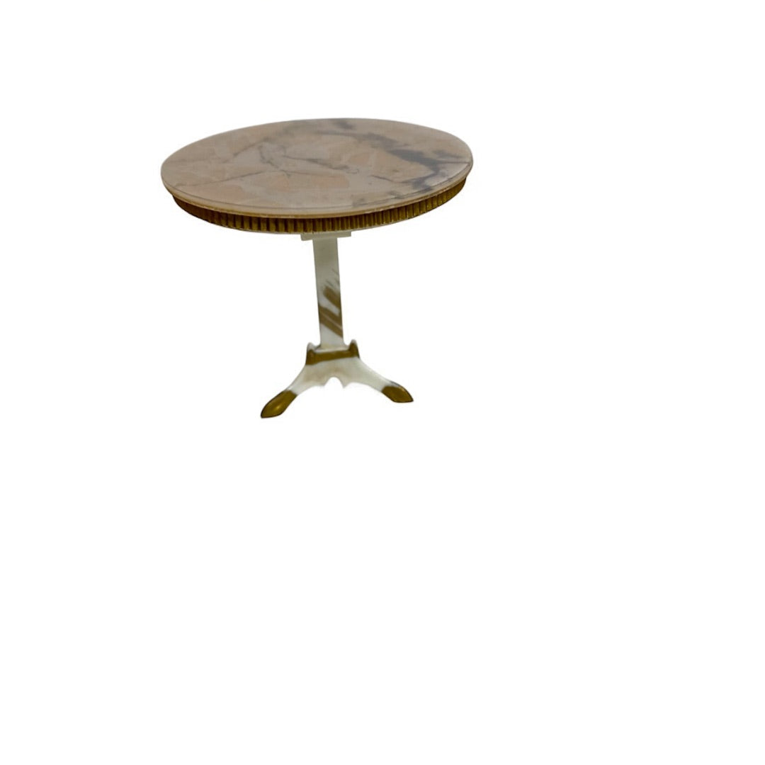 1960s Ideal Petite Princess Miniature Dollhouse Round Accent Table 1:16