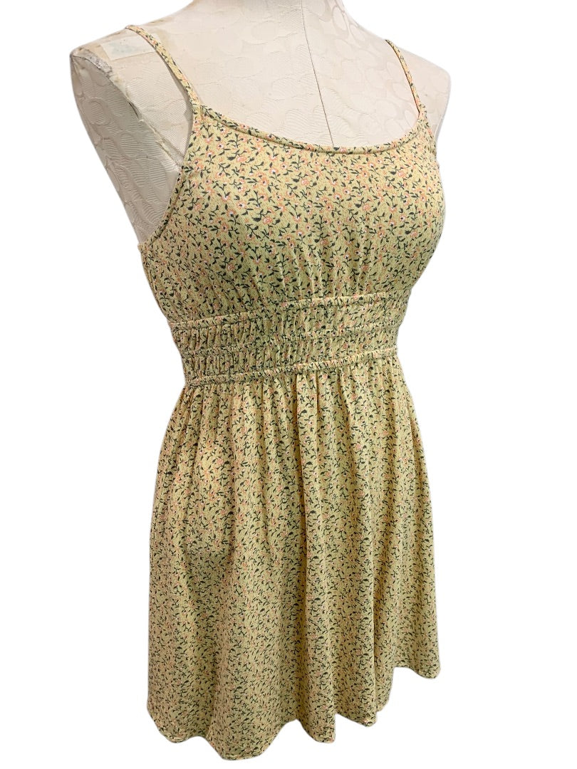 Small American Eagle Sundress Yellow Floral Banded Waist