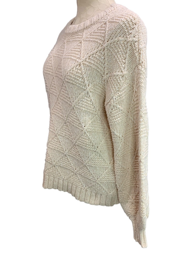 XS American Eagle Womens Ivory Diamond Woven Sweater