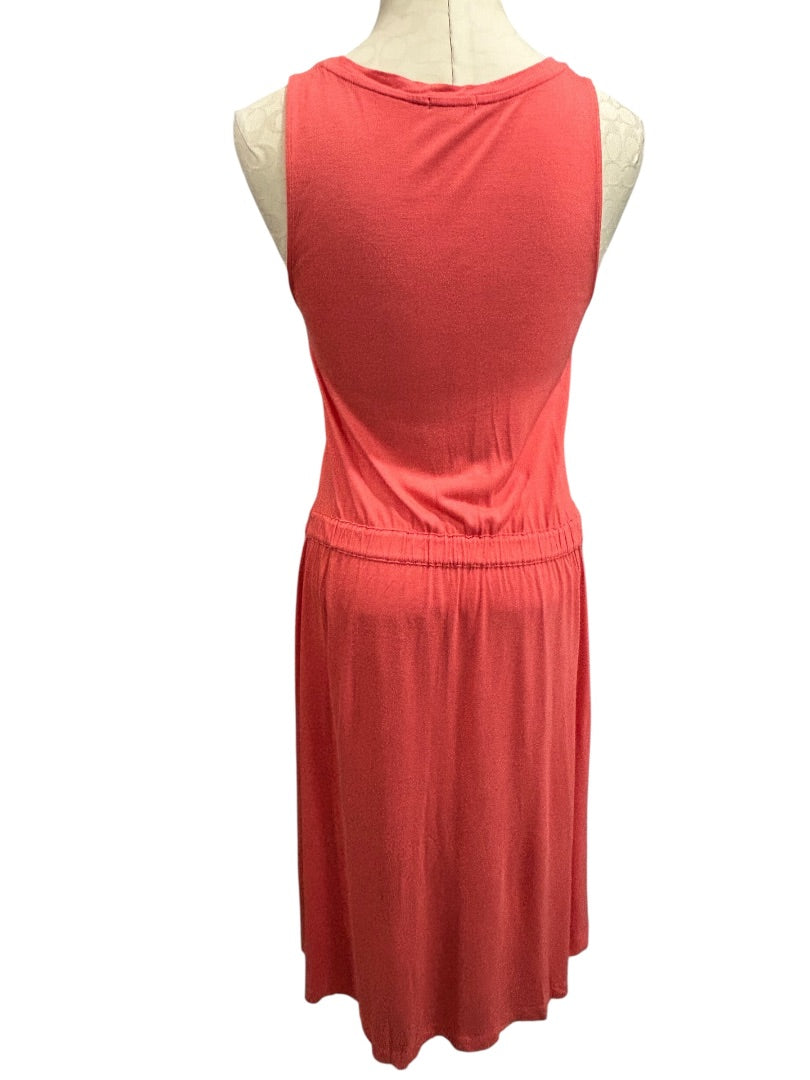 Small Gap Coral Jersey Knit Dress Soft Sleeveless Tie Waist