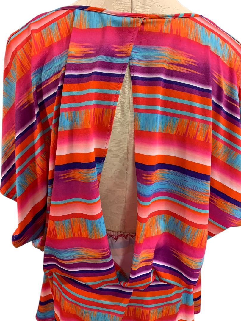 XL La Blanca Womens Swim Coverup Dress Blouson Style Multicolor