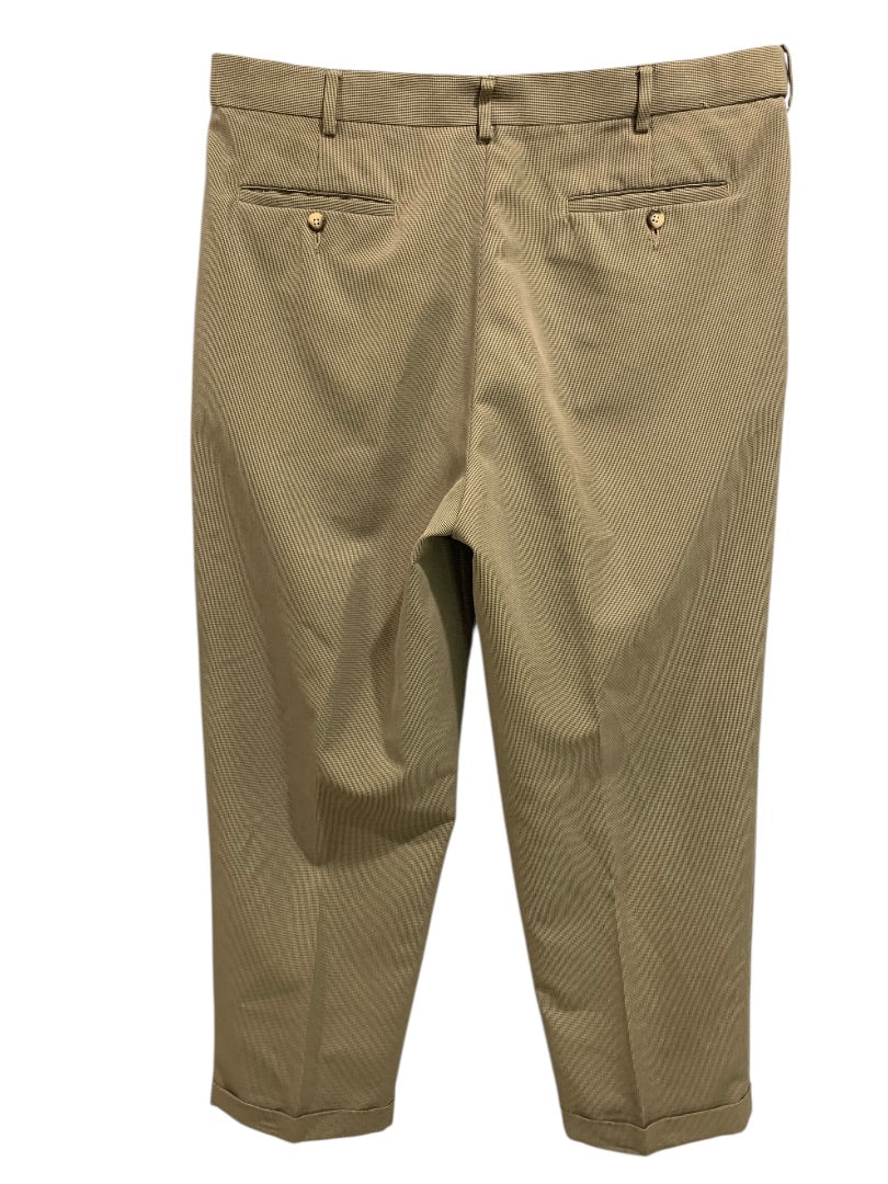 38 x 32 Croft & Barrow Mens Dress Pants Brown Black Micro Houndstooth