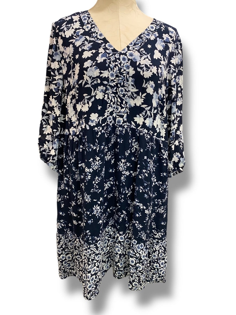 Medium J.Jill Mixed Floral Dress Pullover Boho Flowy Pockets