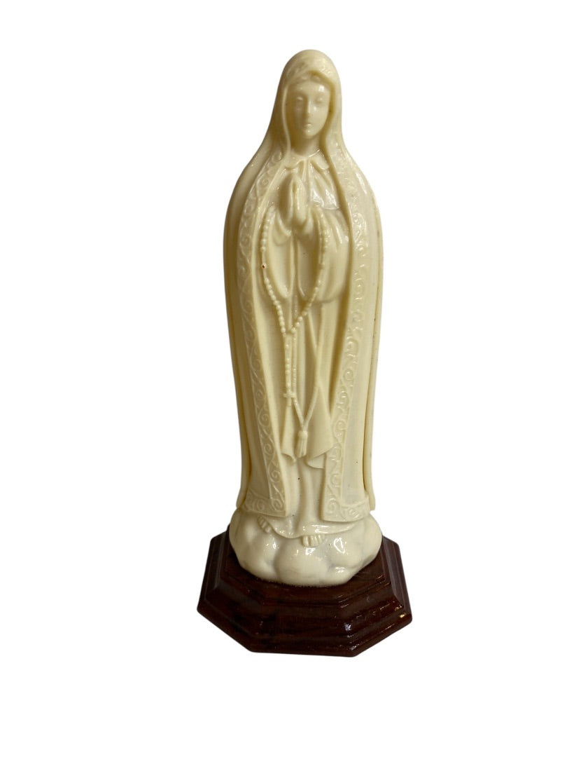 Vintage Our Lady of Lourdes Virgin Mary Statue Catholic Figurine plastic 6”