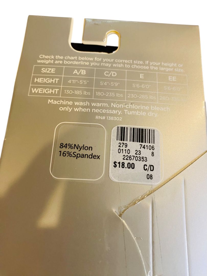 Avenue New Tights Plus Size C/D Espresso Dark Brown Light Control Top