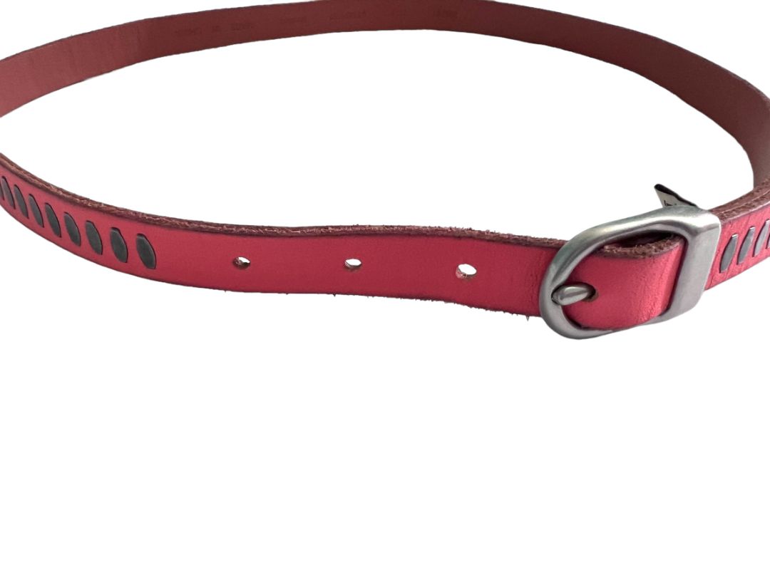 Medium Fossil Coral Leather Women's Belt Studded