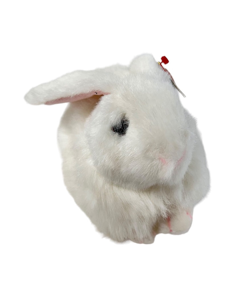 Ty Classic Nibbles Fluffy White Bunny 9 Inch Stuffed Toy 1993
