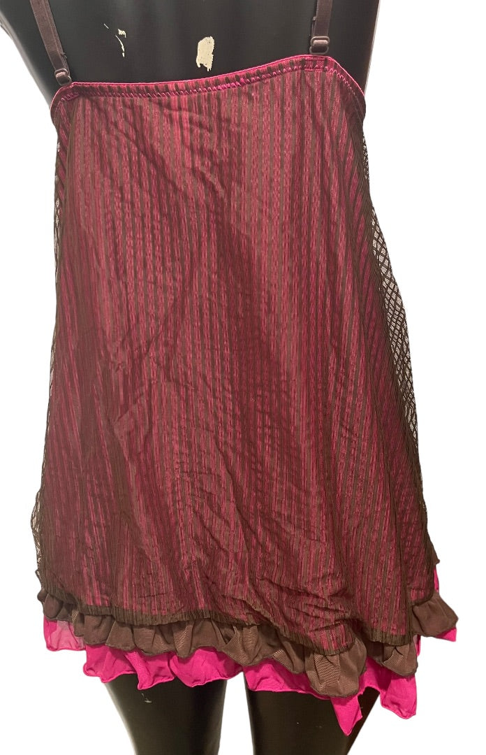 18/20 Cacique Ruffled Strap Pink Lining Sleepwear Nightie Camisole